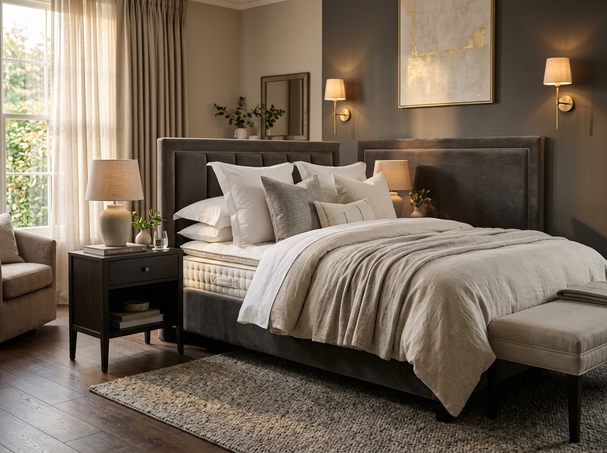 Cama doble con colchón ortopédico