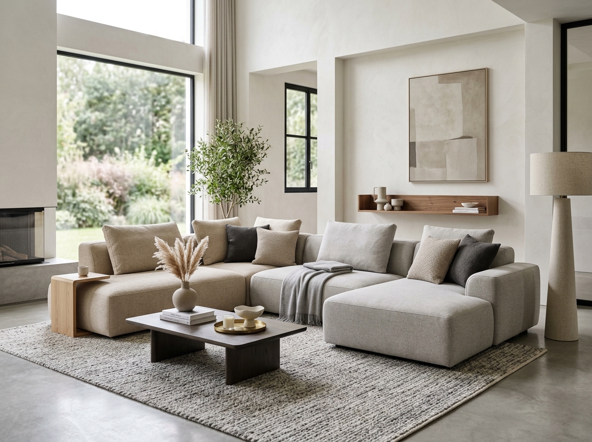 Sala Modular Premium en colores neutros